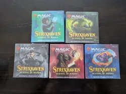 LOT OF 5 MAGIC THE GATHERING STRIXHAVEN SCHOOL OF MAGES SEALED PRERELEASE PACK - Image 1