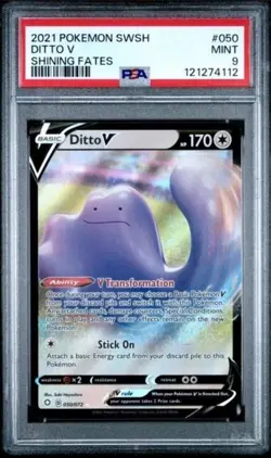 2021 Pokemon Ditto V 050/072 Sword & Shield Shining Fates PSA 9 MINT Low Pop - Image 1