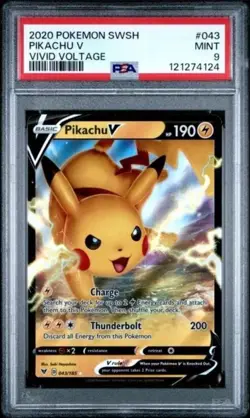 Pikachu V 043/185 Vivid Voltage SWSH 2020 - PSA 9 MINT Pokemon - Image 1