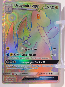 POKEMON Dragonite GX SM156 Sun & Moon Black Star Promo Rainbow Rare Holo - Image 1