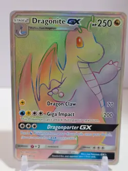 POKEMON Dragonite GX SM156 Sun & Moon Black Star Promo Rainbow Rare Holo - Image 2