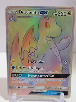 POKEMON Dragonite GX SM156 Sun & Moon Black Star Promo Rainbow Rare Holo - Image 3