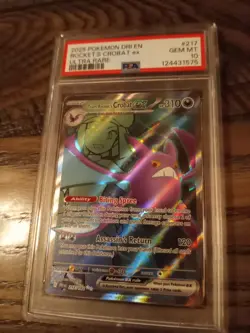 2025 POKEMON DRI EN-DESTINED RIVALS ULTRA RARE TEAM ROCKET'S CROBAT EX PSA 10 - Image 1