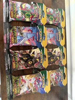 Lot of 8 Pokemon TCG Sword & Shield Evolving Skies Booster Packs Factory SEALED - Image 1