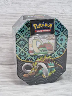 Pokemon TCG: Scarlet & Violet - Paldean Fates Tin Great Tusk Ex 4 Packs-SEALED! - Image 1