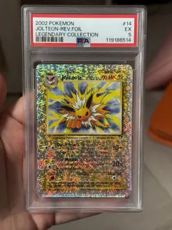PSA 5 2002 Pokemon Legendary Collection Jolteon 14/110 Reverse Holo Foil - Image 1