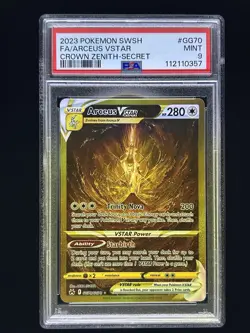 PSA 9 Arceus VSTAR Secret Rare GG70 2023 Pokemon Crown Zenith Gallarian Gallery - Image 1