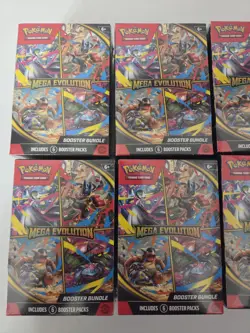 Lot Of 8 Pokemon Mega Evolution Booster Bundles Sealed On Hand - Image 2