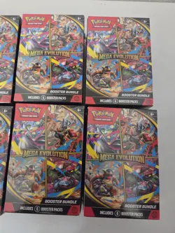 Lot Of 8 Pokemon Mega Evolution Booster Bundles Sealed On Hand - Image 3