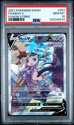 2021 POKEMON SWORD & SHIELD FUSION STRIKE #251 FULL ART/MEW V PSA 10 - Image 1