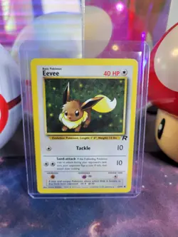 Eevee 55/82 Pokemon TCG Team Rocket Unlimited Regular Common MP - Image 1
