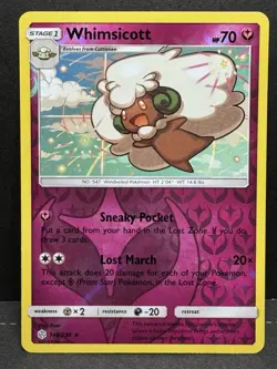 Whimsicott 148/236 Reverse Holo RARE Pokemon Card - S&M Cosmic Eclipse Set - Image 1