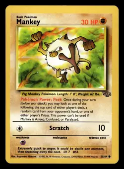 Pokemon Mankey 55/64 Jungle Card - Image 1