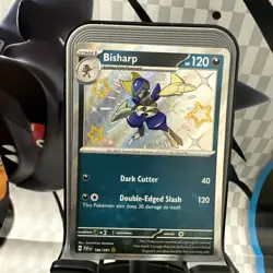Pokemon Card Bisharp 186/091 Paldean Fates Baby Shiny Holo Rare LP Free Shipping - Image 2