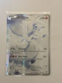 Pokemon Black & White Reshiram Full Art Hologrpahic Card | Moderately Played - Image 1