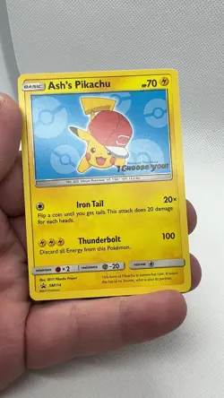 Pokemon TCG Ash's Pikachu SM114 - Black Star Promo Pokemon Card NM - Image 2