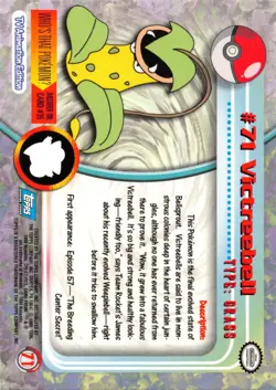 Victreebell #71 - Blue Logo - NON-HOLO - SERIES 1 - TOPPS POKEMON CARD - LP/P - Image 2