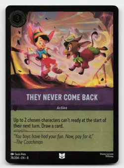 They Never Come Back 78/204 Uncommon Reign of Jafar Lorcana Card - Image 1