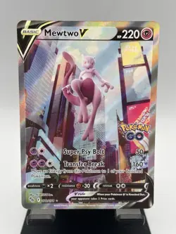 Pokemon Card - Mewtwo V 72/78 Pokemon Go Alternate Full Art Holo Rare - Image 1