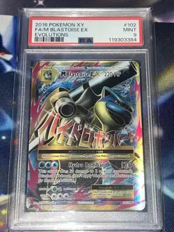 PSA 9 M Blastoise EX #102 FA Full Art - 2016 Pokemon XY Evolutions 102/108 - Image 1