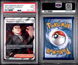 2023 Pokemon MEW EN Giovanni’s Charisma Ultra Rare #197 PSA 9 Mint - Image 3