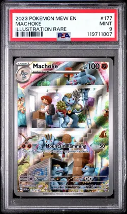 2023 Pokemon MEW EN Machoke Illustration Rare #177 PSA 9 Mint - Image 1