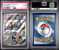 2023 Pokemon MEW EN Machoke Illustration Rare #177 PSA 9 Mint - Image 3
