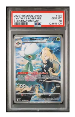 Pokemon 2025 Destined Rivals Cynthia's Roserade 184/182 SV-EN RARE GEM MT PSA 10 - Image 1
