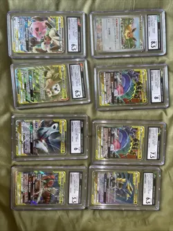 CGC Pokemon Slabs Lot of 8 (Chinese Tag Teams And Japanese Eevee Poke ball - Image 1