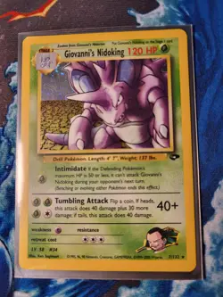 Giovanni’s Nidoking Holo Rare 7/132 Gym Challenge WOTC Pokemon TCG LP -MP - Image 1