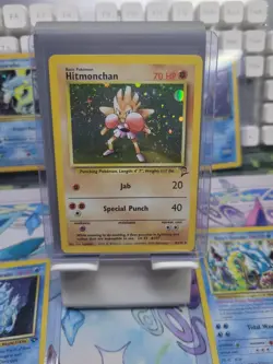 Hitmonchan 8/130 Base Set 2 Vintage Holo Rare Pokemon Card SWIRL - Image 1
