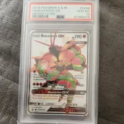 PSA 10 Buzzwole GX SV68/SV94 Hidden Fates Full Art Holo Pokemon Card - Image 1