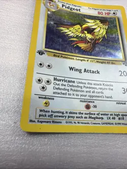 Pidgeot Jungle 8/64 1st Edition Holo Rare Card Pokemon TCG Light Play - Image 2