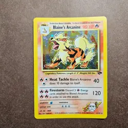 Pokemon TCG Blaine's Arcanine Gym Challenge Holo Card 1/132 Unlimited Rare - Image 1