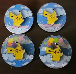 Set Of 4- 2021 Celebrations Flying & Surfing Pikachu Pin Official Pokemon - Image 1