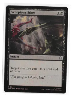NM Foil Scorpion's Sting, MTG, Marvel's Spider-Man, Magic the Gathering, 65 - Image 1