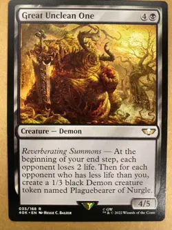 MTG 1x Great Unclean One 35 Universes Beyond Warhammer 40000 Magic the x1 NM - Image 1