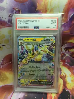 Pokemon Prismatic Evolutions JOLTEON EX #030/131 Double Rare PSA Graded Mint 9 - Image 1