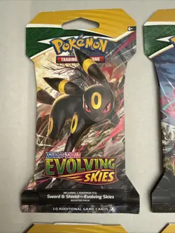 4 Sleeved Evolving Skies Full Art Set Booster Packs Pokemon TCG Sword & Shield - Image 2