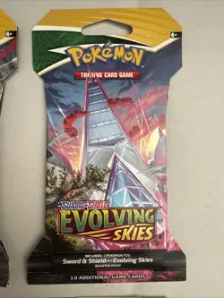 4 Sleeved Evolving Skies Full Art Set Booster Packs Pokemon TCG Sword & Shield - Image 3