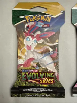 4 Sleeved Evolving Skies Full Art Set Booster Packs Pokemon TCG Sword & Shield - Image 5