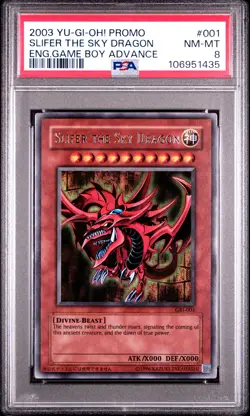 2003 YU-GI-OH! PROMO ENGLISH GAME BOY ADVANCE #001 SLIFER THE SKY DRAGON PSA 8 - Image 1