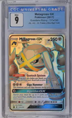 CGC 9 MINT Metagross GX Guardians Rising 157a/145 Alt Art Pokemon Card - Image 1