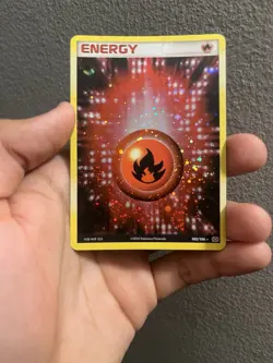 Fire Energy 102/106 DOUBLE SWIRL Holo Card TCG Nintendo Pokemon - Image 2