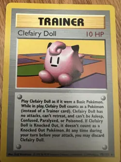 Clefairy Doll 70/102 Rare Unlimited Base Set Pokemon Card Vintage - Image 1
