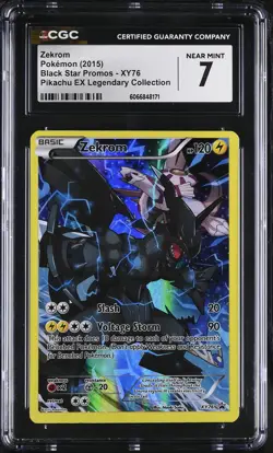 CGC 7 Zekrom 2015 Black Star Promos XY76 Holo Pokemon Card - Image 1