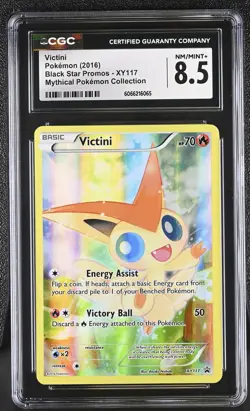 CGC 8.5 Victini 2016 Black Star Promos XY117 Pokemon Card - Image 1