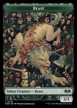 MTG Magic the Gathering Token - Beast (8/475) Wilds of Eldraine LP - Image 1