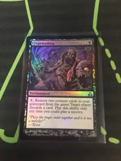 MTG Magic The Gathering Cryptwailing Foil Black Enchantment Discard Commander - Image 1
