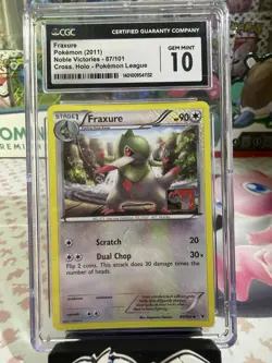 Pokemon Fraxure 87/101 CGC GEM MINT 10 Noble Victories Cross Holo Pokemon League - Image 1